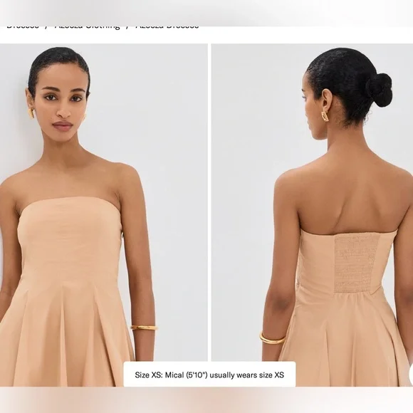 Azeeza Chic Strapless Tan Dress - Picture 8 of 9